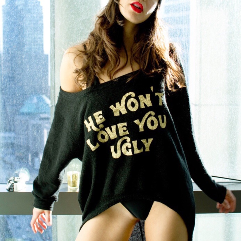 Graphic unique long sleeve top